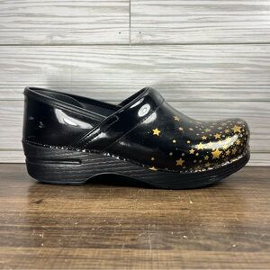 Dansko Twin Pro Clogs Falling Stars Women’s Black Patent Shoes - Women’s 8.5